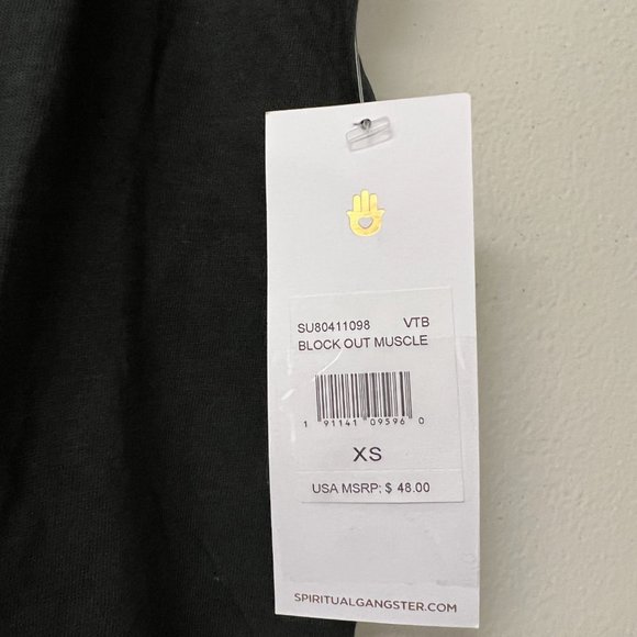 Spiritual Gangster Women's Namaste Muscle Tank Black X-Small / NWT - Picture 6 of 6